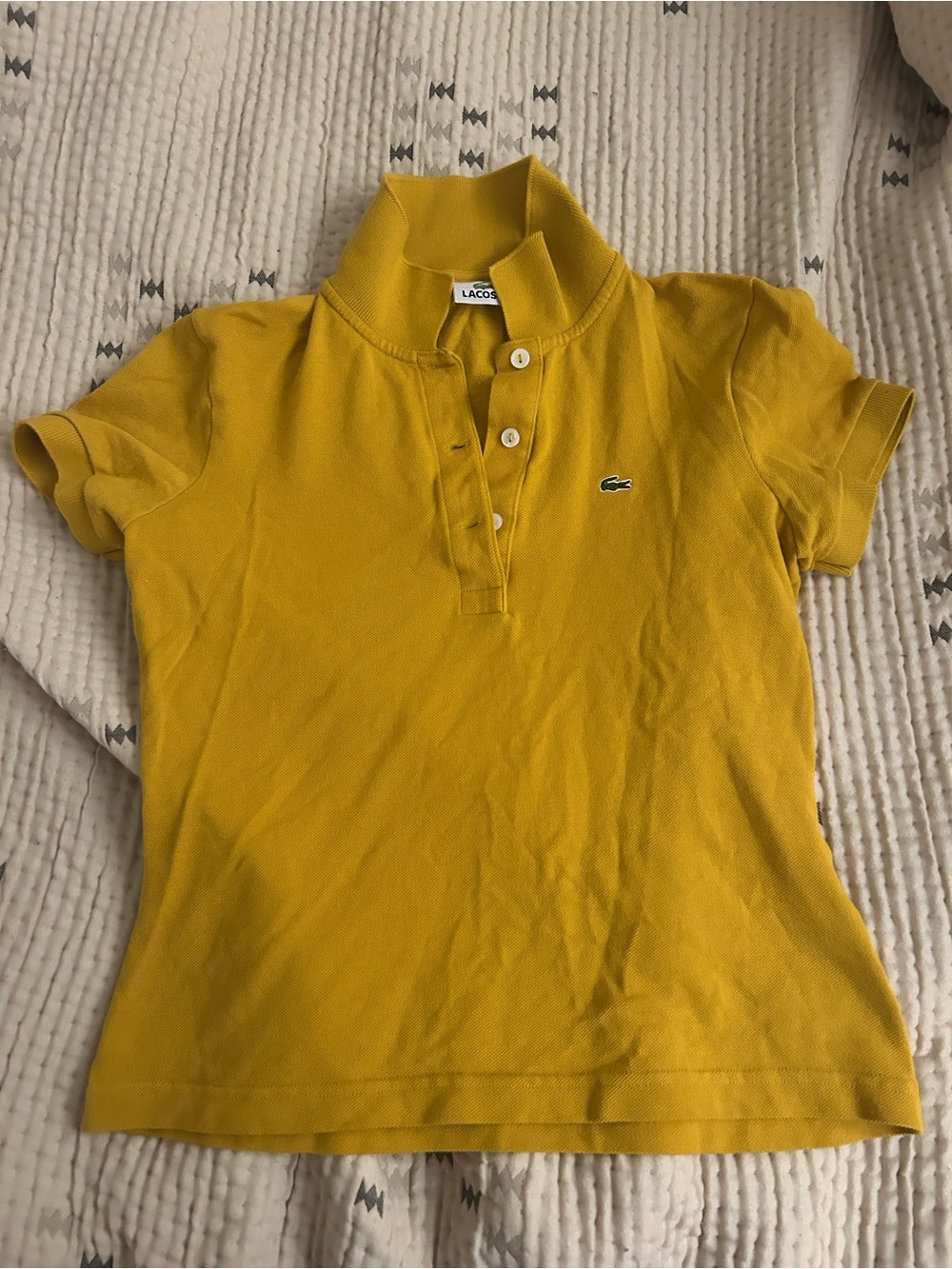 Lacoste Girls' Mustard Yellow Polo Shirt